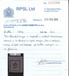 Stamp of Indian States » Duttia 1896 1/4a black on orange without control handstamp, unused