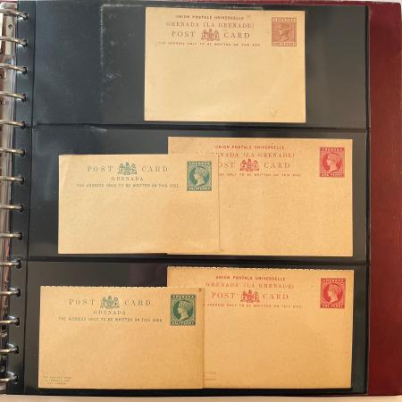 Stamp of Grenada 1879-1960s, mint postal stationery collection in an album