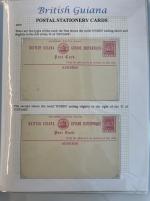 Stamp of British Guiana » Collections 1879-99 Postal Stationery collection written up on pages in an album