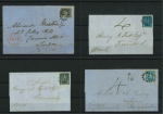 Stamp of Barbados 1857-75, group of five covers with Britannia frankings