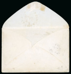 Stamp of British Guiana 1859 (Sep 9) envelope from Demerara to Ceylon franked with GB 1855-57 6d pair tied by "A03" barred ovals