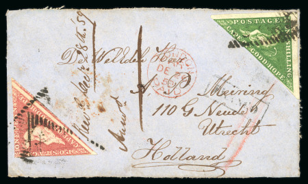 Stamp of South Africa » Cape of Good Hope 1853-56 collection of covers written up on pages