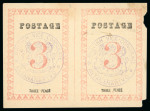 Stamp of Madagascar (British Post) 1886 "British Vice-Consulate / Antananarivo" hs in violet on 3d, no stops after "POSTAGE" or value, unused pair