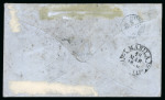 Stamp of Gibraltar 1860 (Jan 26) envelope sent to the Philippines, with GB 1856 4d, 6d and 1s tied by neat "A26" numerals