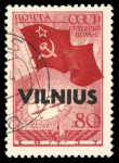 Stamp of Large Lots and Collections Lithuania - German Occupation: 1941 group of six stamps of the local issues of Telsiai and Vilnius