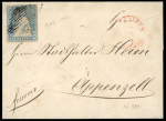 Stamp of Large Lots and Collections 1855-1943 a small lot better Switzerland, comprising 10rp blue 1855 (Bern printing) on cover