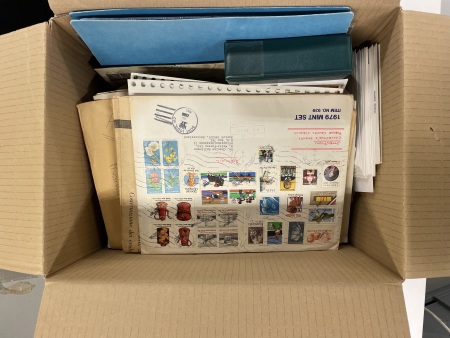 Stamp of Large Lots and Collections All World: 1887-1997 Large accumulation of covers/cards in 2 boxes