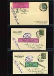 Stamp of Aerophilately » Rocketmail 1936/38 rocket mail, three rocketgrams signed on front by Stephen Smith