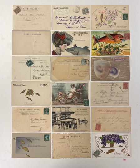Stamp of Large Lots and Collections » Picture Postcards France: Album with over 500 picture postcards including a collection of 1st April,