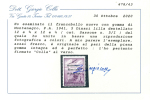Stamp of Italy » Italian Occupations WWII » Montenegro 1941 Airmail 5d lilac perf.12 3/4 x 12 1/2, mint n.h., very fine