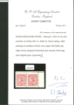 Stamp of Indian States » Barwani 1932-47 wide setting 2a rose-carmine mint h.r. pair from the top right corner of the sheetlet