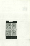 Stamp of Indian States » Indore 1940-46 1a on 1 1/4a yellow-green unused block of four showing inverted surcharge