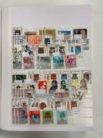 Stamp of Large Lots and Collections World in a large box, seven big stockbooks with some