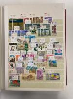 Stamp of Large Lots and Collections World in a large box, seven big stockbooks with some