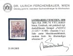 Stamp of Austria » Lombardy Venetia 1850 Lombardy Venetia Austria Italy 30C HP ty I with 2-line blue PADOVA