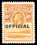Stamp of Basutoland Officials: 1934 1/2d to 6d set of four, very fine and fresh mint