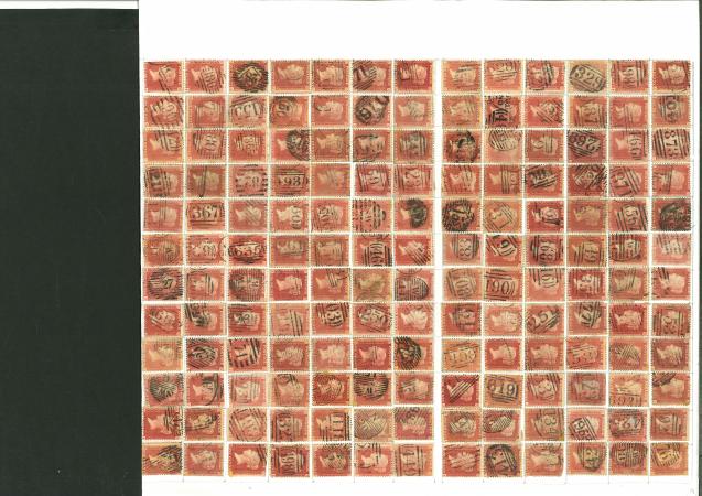 Stamp of Great Britain » Collections 1856-58 Large Crown P14 1d rose red used reconstruction