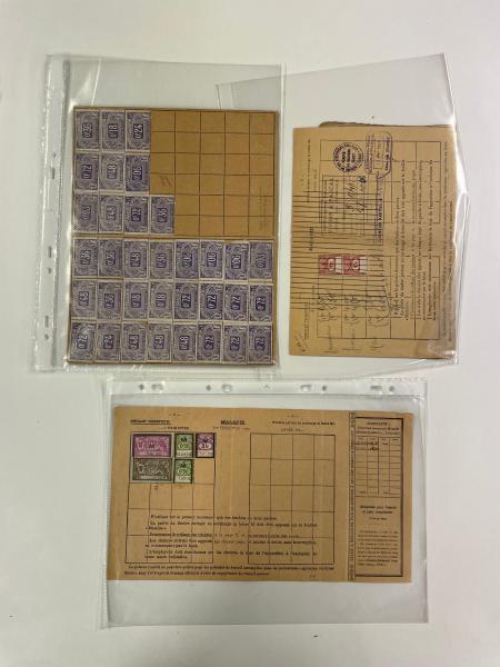 Stamp of France » Collections 1900-1950, timbres fiscaux anciens sur divers documents.