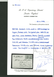 Stamp of British Guiana 1859 (Sep 9) envelope from Demerara to Ceylon franked with GB 1855-57 6d pair tied by "A03" barred ovals