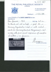 Stamp of New Guinea 1915 Käwieng 3d registration label, perf.11 1/2, with faint double impression of "Käwieng / (Deutsch Neuguinea)" below