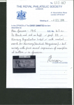Stamp of New Guinea 1915 Käwieng 3d registration label, perf.11 1/2, with faint double impression of "Käwieng / (Deutsch Neuguinea)" below