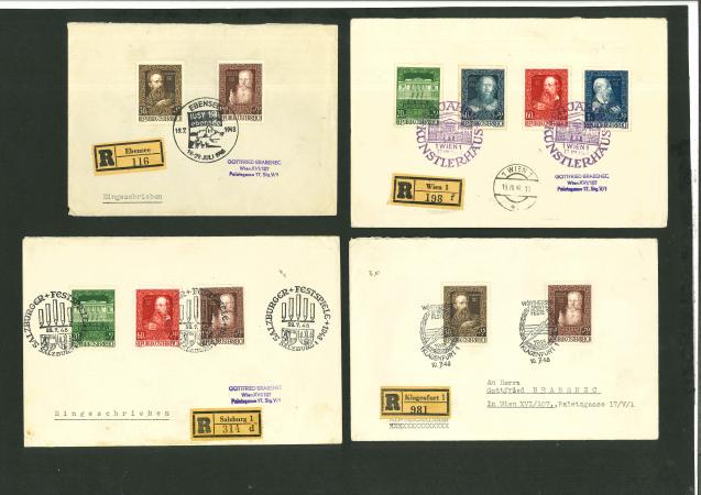 Stamp of Austria » Collections and Lots  1947-57 Austria, better covers lot