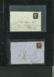 Stamp of Large Lots and Collections 1840-1869 small group of classic UK letters (6), including very fine entire with wide-margined 1d black