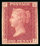 Stamp of Great Britain » 1854-70 Perforated Line Engraved 1873 1d rose-red pl.170 BF imperforate imprimatur
