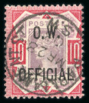 Stamp of Great Britain » Officials Office of Works: 1902 10d dull purple & carmine O.W.