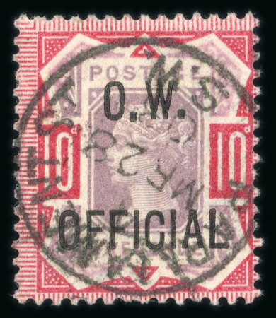 Stamp of Great Britain » Officials Office of Works: 1902 10d dull purple & carmine O.W.