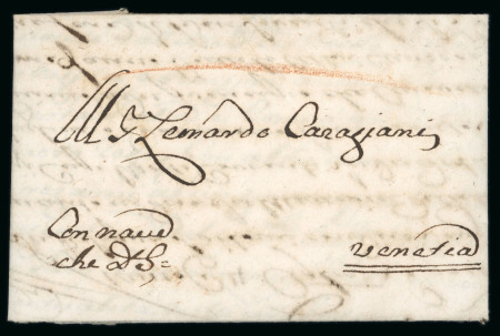 Stamp of Egypt » Early Letters 1735 Entire lettersheet headed 'Cairo' and sent to Venice dated 25 March 1735