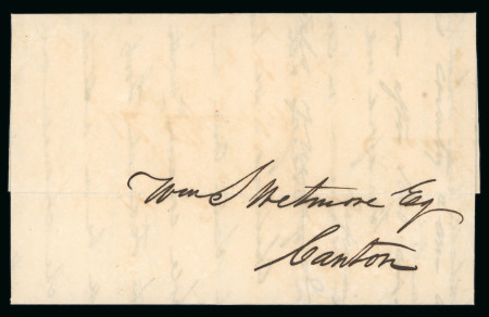 Stamp of Peru 18 Sept. 1838 Lima, Peru to Canton, China. The 11/2