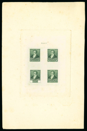 Stamp of Argentina » General issues 1892-1905 "Tres Próceres" Issue, an amazing assembly of proofs, essays and specimens