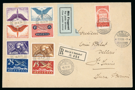 Stamp of Switzerland / Schweiz » Flugpost » Flugbriefe Album mit vielen Briefen, davon meist Flugpost mit etlichen besseren Frankaturen