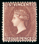 Stamp of St. Vincent 1861-97 comprehensive collection of the early issues neatly written up and presented on pages in an album