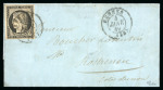Stamp of France » Lettres Classiques 1849, Cérès n° 3 oblitéré sur lettre du 04 janvier 1849 de Rennes