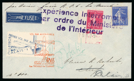 Stamp of France » Émissions à partir de 1900 France : 1935, lettre assez peu commune premier vol par avion-fusée
