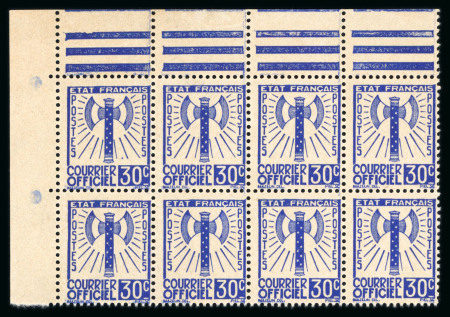 Stamp of France » Service France : 1943, timbre de Service type Francisque YT n° 2 accumulation d
