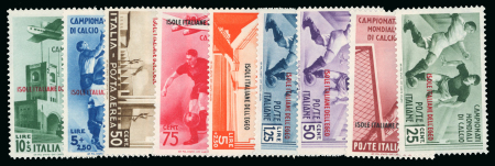 Stamp of Italy » Aegean Islands Aegan Islands : 1934, Calcio sets, Sassone n° 75-79 and A34-A37