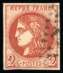 Stamp of France » Emission de Bordeaux 1870 1870, Y&T n° 48d belle nuance rouge-sang clair oblitéré,