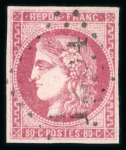 Stamp of France » Emission de Bordeaux 1870 1870, Y&T n° 48d belle nuance rouge-sang clair oblitéré,