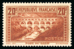 Stamp of France » Émissions à partir de 1900 France : 1929, YT n° 262b Pont du Gard rivière blanche neuf **