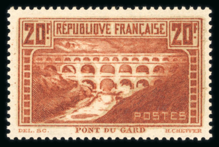 Stamp of France » Émissions à partir de 1900 France : 1929, YT n° 262b Pont du Gard rivière blanche neuf **