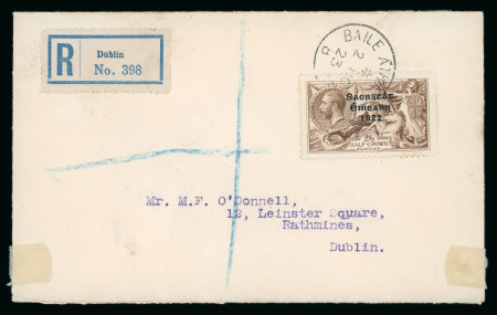 Stamp of Ireland » 1922-23 Thom Three-Line Overprints (T47-T61) 2s6d chocolate, single, tied BAILE ATHA CLIATH/2.NO.23