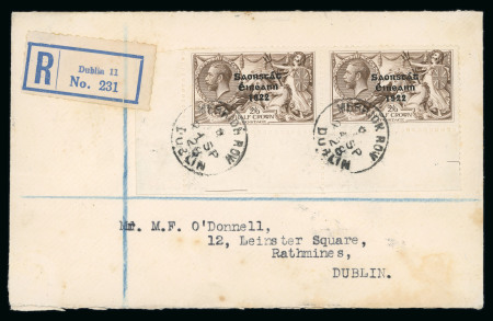 Stamp of Ireland » 1927-28 Wide Date Overprints (T72-T74) 2s6d chocolate, bottom left cnr sheet marginal horizontal