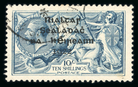 Stamp of Ireland » 1922 (Feb) Dollard Overprints (T1-T14) 10s grey-blue, single used with part cds, fine.