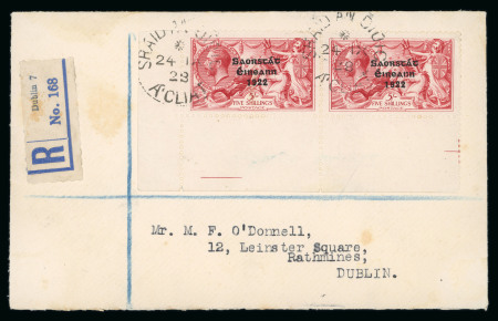 Stamp of Ireland » 1927-28 Wide Date Overprints (T72-T74) 10s dull grey-blue, single showing "R" over "Se" variety,