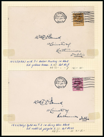 Stamp of Ireland » 1922 (Feb) Dollard Overprints (T1-T14) 2 1/2d to 1s part sets of both Dollard and Thom printings,