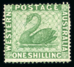 Stamp of Australia » Western Australia 1861 yellow-green, clean cut perf. 14-16, unused, light