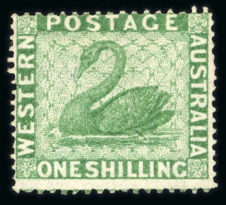 Stamp of Australia » Western Australia 1861 yellow-green, clean cut perf. 14-16, unused, light
